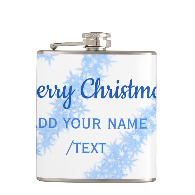 Petaca Las navidades azules brillan líneas purpurinas aña (Anverso)