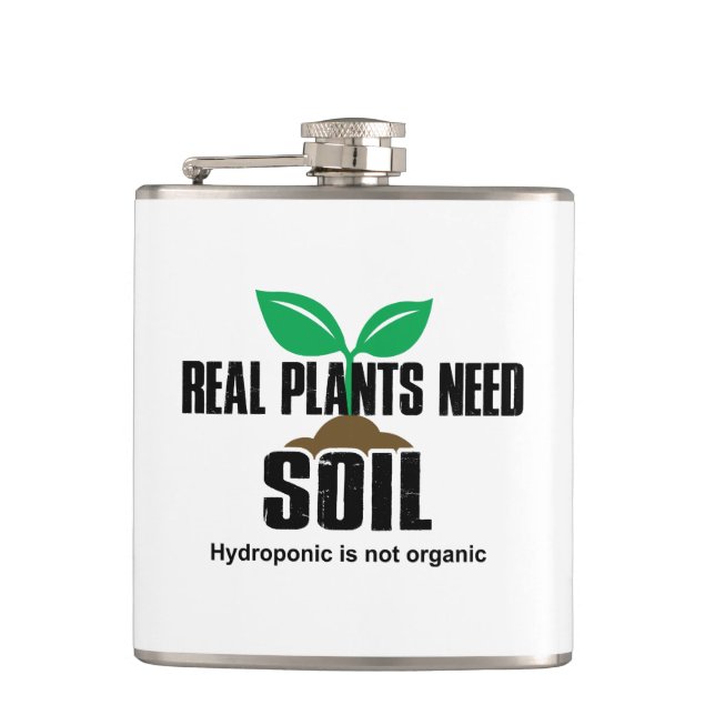 Petaca Las Plantas Reales Necesitan Hidroponic Del Suelo  (Anverso)