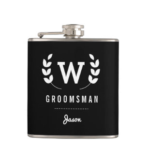 Petaca Laurel Monogram Groomsman