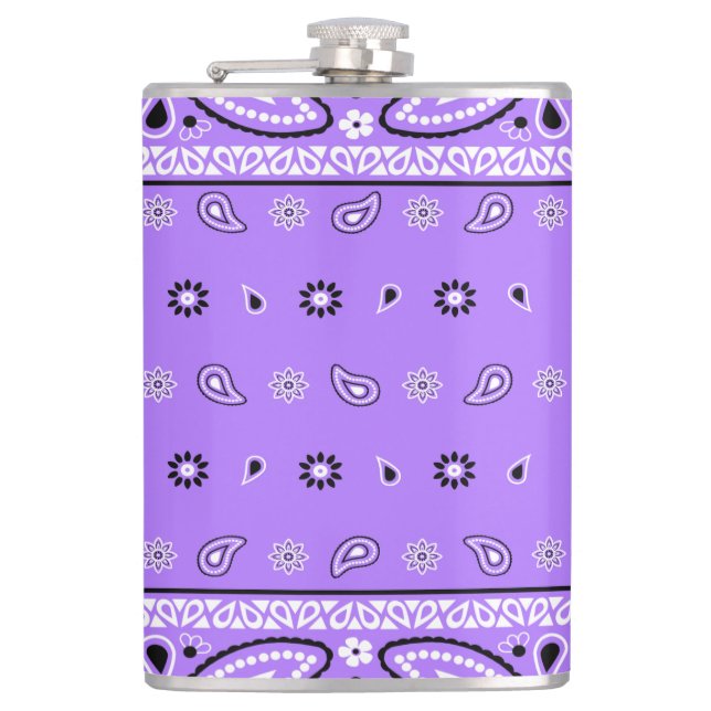 Petaca Lavender Bandana Paisley Country Hip Hop Cowboy (Anverso)