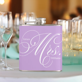Petaca Lavender Elegant Script Future Mrs.