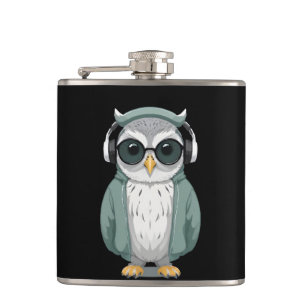 Petaca Lechuza Con Hoodie Gracioso Arte De Personajes Ani