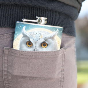 Petaca Lechuza Y Luna De Nieve Con Espuma,