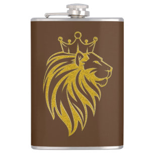 Petaca León con Corona - Estilo Dorado 2