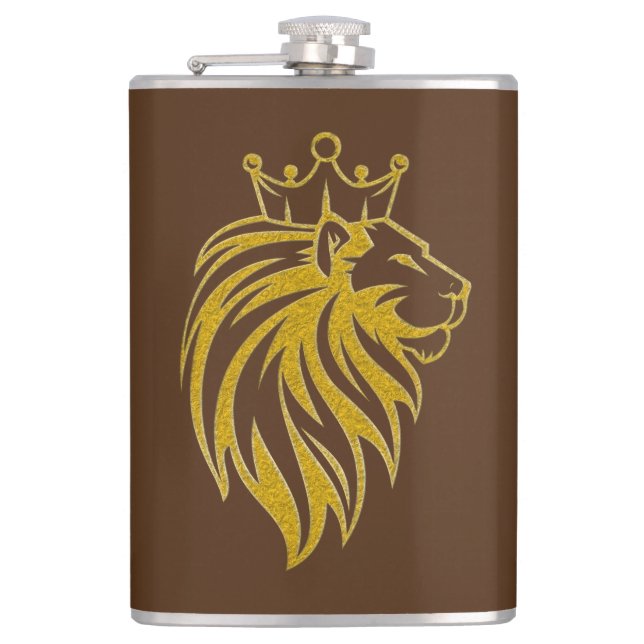 Petaca León con Corona - Estilo Dorado 2 (Anverso)