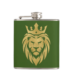 Petaca León con Corona - Estilo Dorado 3