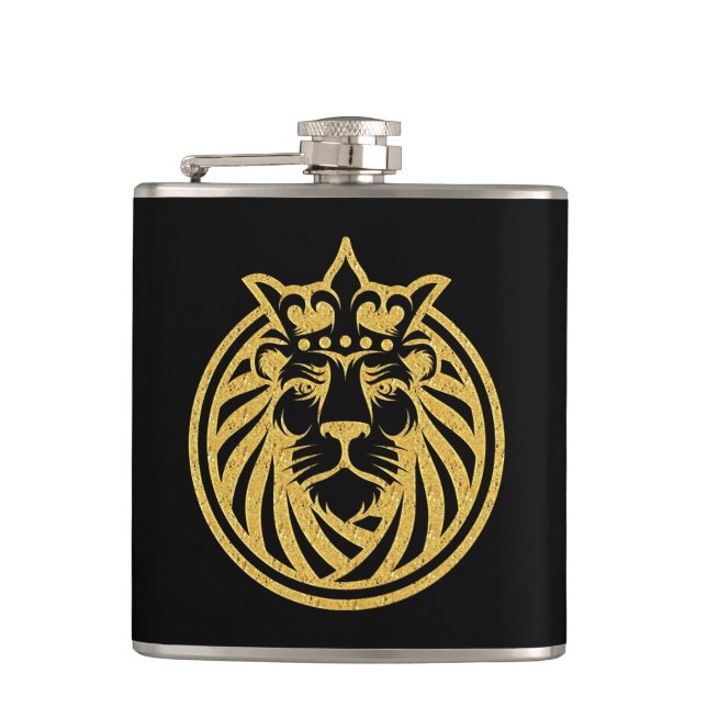 Petaca León con Corona - Estilo Oro 4 (Anverso)