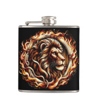 León Flamígero en Anillo de Llamas de Fuego Astrol