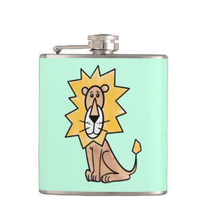 Petaca león lindo dibujos animados niños retro safari sel