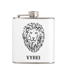 Petaca León tribal blanco y negro