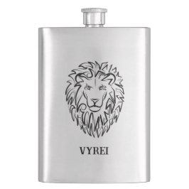 Petaca León tribal blanco y negro