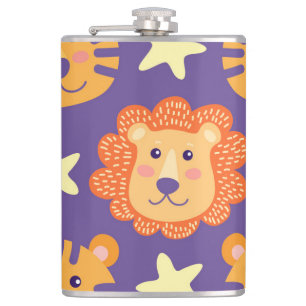 Petaca Leones y tigres personalizados: Vintage