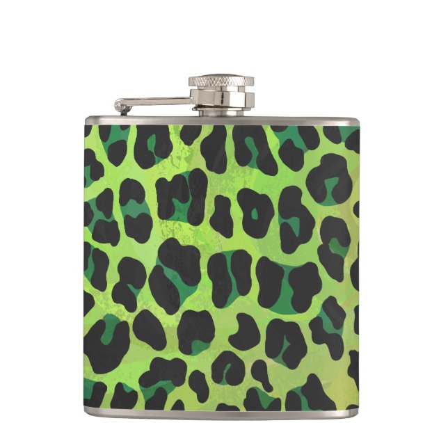 Petaca Leopard Black and Green Print (Anverso)