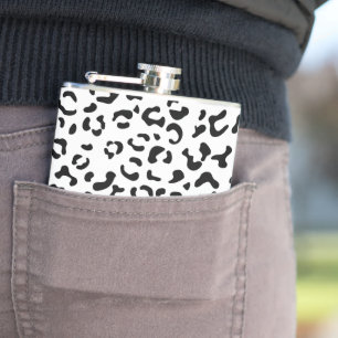 Petaca Leopard Print, Leopard Spots, Negro Y Blanco