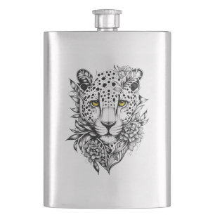 Petaca Leopard Wild Animal Nature Ilustracion Tattoo