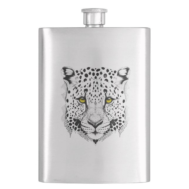 Petaca Leopard Wild Animal Nature Ilustracion Tattoo (Anverso)