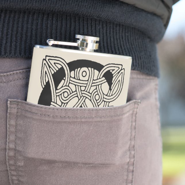 Petaca Letra C Monograma de Knot celta vintage (In Situ)