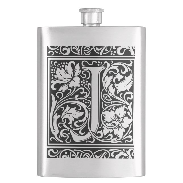 Petaca Letra J Monograma medieval Art Nouveau (Anverso)