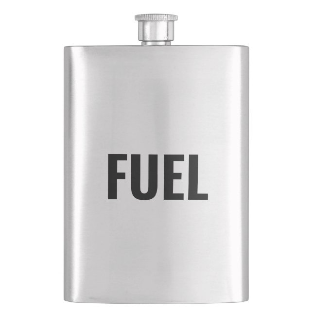 Petaca Letras negras de combustible minimalista fresco (Anverso)