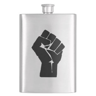 Petaca Levantan puño negro - Protesta de resistencia