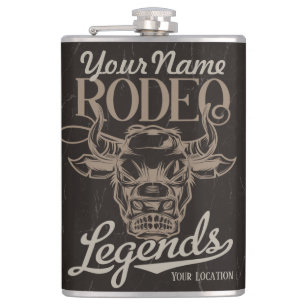 Petaca Leyendas personalizadas del Rodeo Old West Steer R