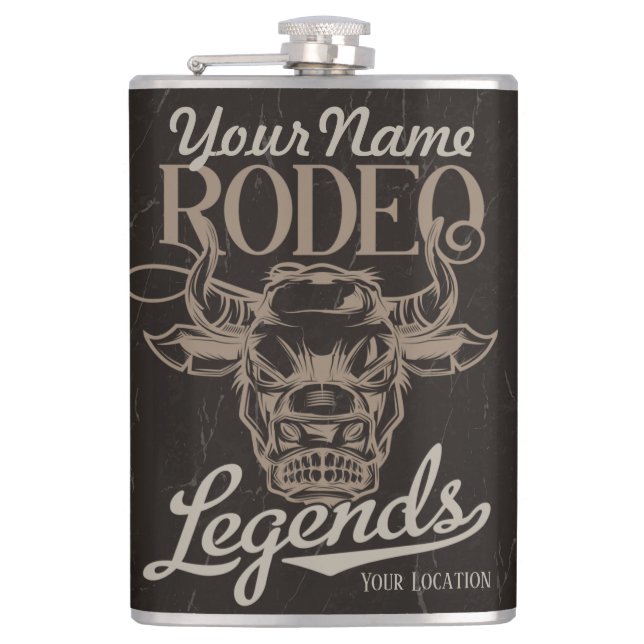 Petaca Leyendas personalizadas del Rodeo Old West Steer R (Anverso)