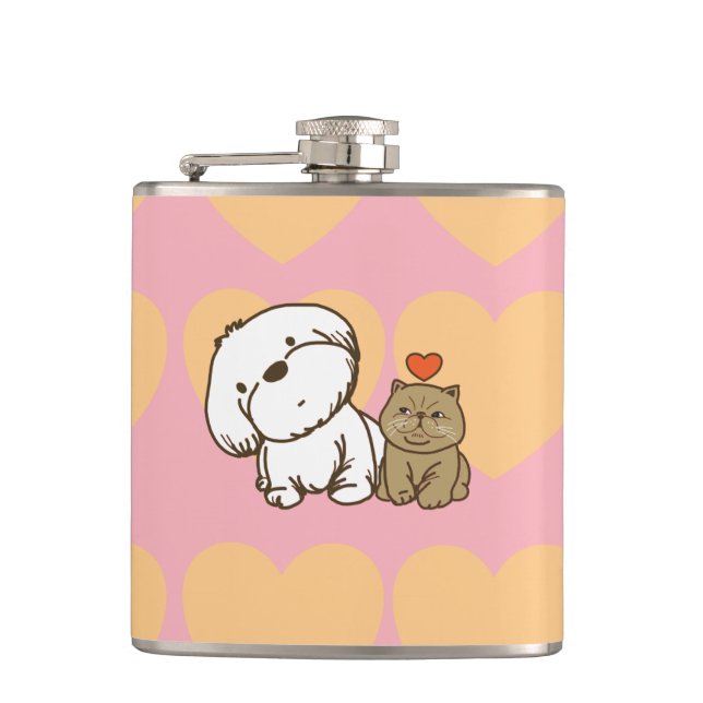Petaca Lhasa Apso y kitty (Anverso)