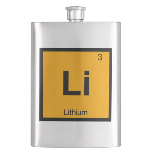 Petaca Li - Símbolo de tabla periódica de química de l