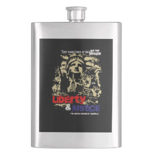 Petaca Libertad y justicia. Estatua de la Libertad, Estad