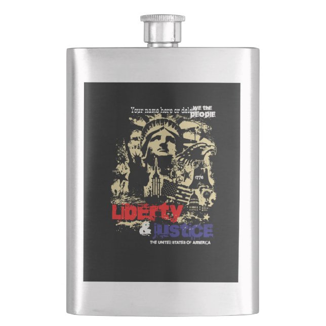 Petaca Libertad y justicia. Estatua de la Libertad, Estad (Anverso)