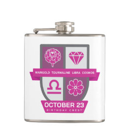 Petaca Libra Crest de cumpleaños™ para 1-23 de octubre