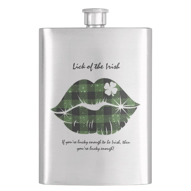 Petaca Lick (Suerte) del Editable Irlandés (Anverso)