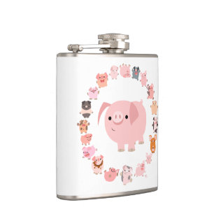Petaca Lima de dibujos animados adorable Mandala Frasco h