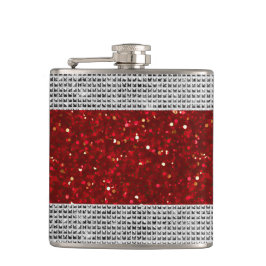 Petaca Limonera elegante de vinilo rojo con purpurina env