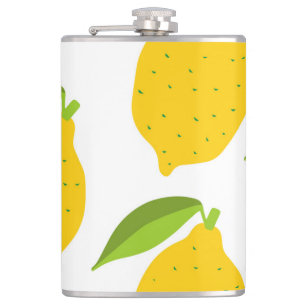Petaca Limones amarillos, patrón artístico sin costura.