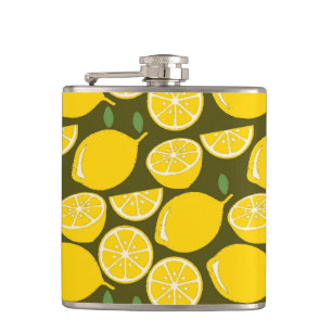 Petaca Limones Amarillos y Patrón Verde Oliva: Citrus Mod
