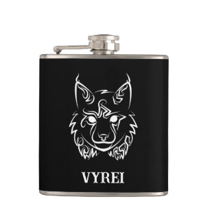 Petaca Linces tribales negros y blancos