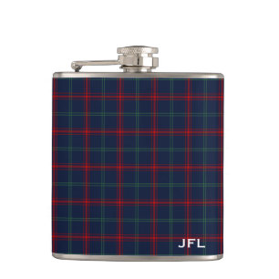 Petaca Linch Tartan Monogram Naval Blue Plaid