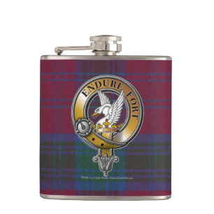 Petaca Lindsay Tartan & Badge