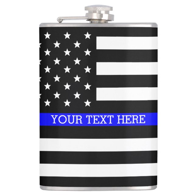Petaca Línea Azul delgada - Personalizado personalizado d (Anverso)