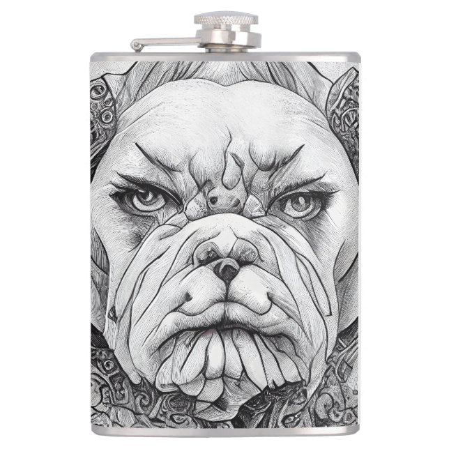 Petaca Línea de Ilustracion de naturaleza salvaje Mascota (Anverso)