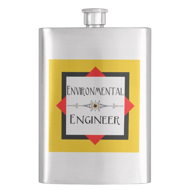 Petaca Línea decorativa de ingeniero ambiental (Anverso)