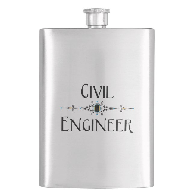 Petaca Línea decorativa de ingeniero civil (Anverso)