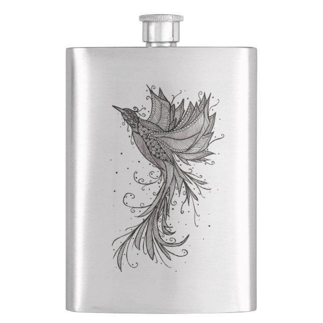 Petaca Línea tatuaje de Phoenix del arte (Anverso)