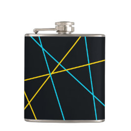 Petaca Líneas amarillas, azules, frescas, modernas, urban