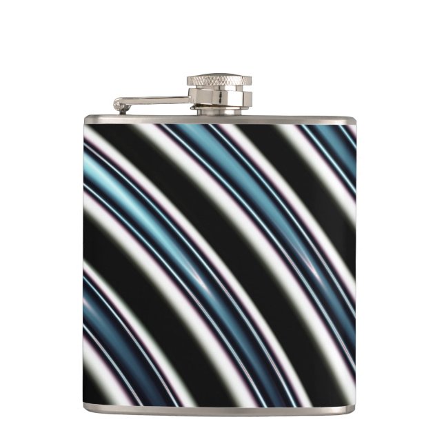 Petaca Líneas curvadas cerca para arriba de un fractal (Anverso)