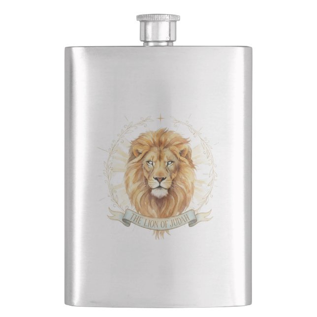 Petaca Lion of Judah Classic 8oz Stainless Steel Flask (Anverso)