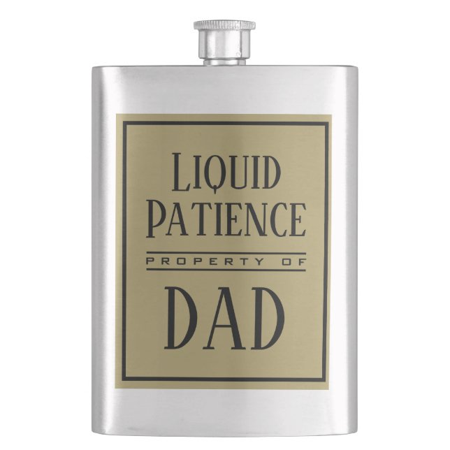 Petaca Liquid Patience | Monograma Dorado Personalizado   (Anverso)