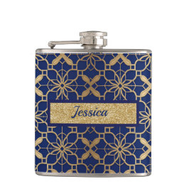 Petaca Líquido azul marroquí o matraz envuelto de vinílic