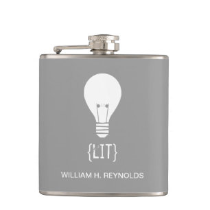 Petaca {LIT} Bridal Party Lit Lightbulb Flask (gris)